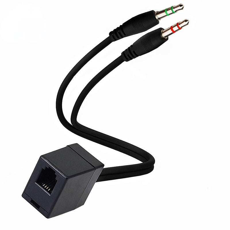RJ9 to 3.5mm Telephone Adapter Cable RJ9 4P4C Female to 3.5mm Dual Male Headphone Splitter Cable Converter RJ9 to 3.5mm Telephone Adapter Cable RJ9 4P4C Female to 3.5mm Dual Male Headphone Splitter Cable Converter